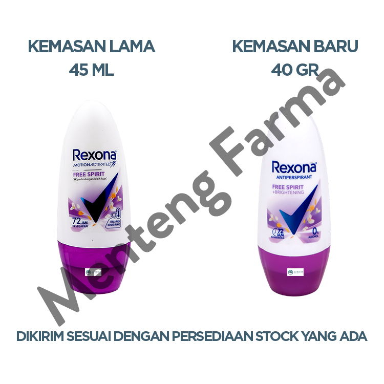Rexona Anti-Perspirant Deodorant Roll On Free Spirit 40 Gr - Bebas Keringat dan Bau Badan Hingga 48