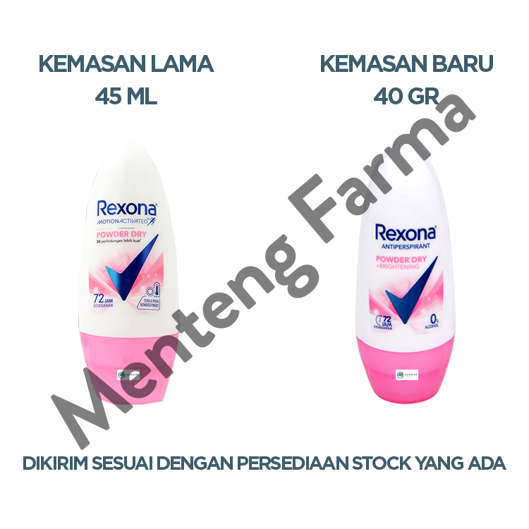 Rexona Anti-Perspirant Deodorant Roll On Powder Dry 40 Gr - Tetap Kering dan Segar 48 Jam