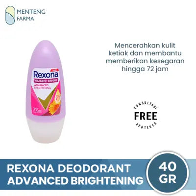 Rexona Anti-Perspirant Deodorant Roll On Advanced Brightening 40 gr - Mencerahkan Kulit Ketiak