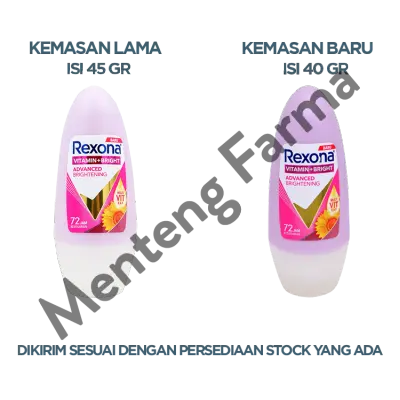 Rexona Anti-Perspirant Deodorant Roll On Advanced Brightening 40 gr - Mencerahkan Kulit Ketiak