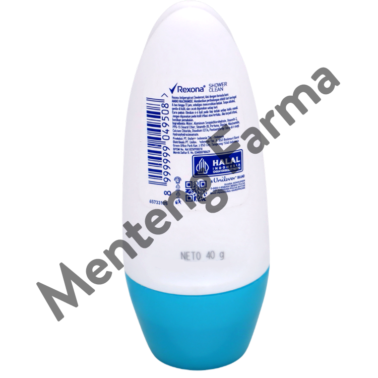 Rexona Anti-Perspirant Deodorant Roll On Shower Clean 40 Gr - Bebas bau badan seharian