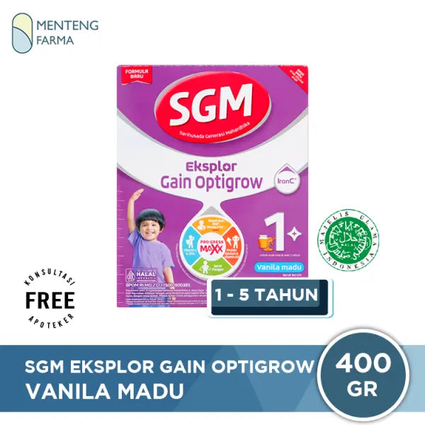 SGM Eksplor Gain Optigrow 1 Plus Vanilla Madu 400 Gram