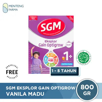 SGM Eksplor Gain Optigrow 1 Plus Vanilla Madu 800 Gram