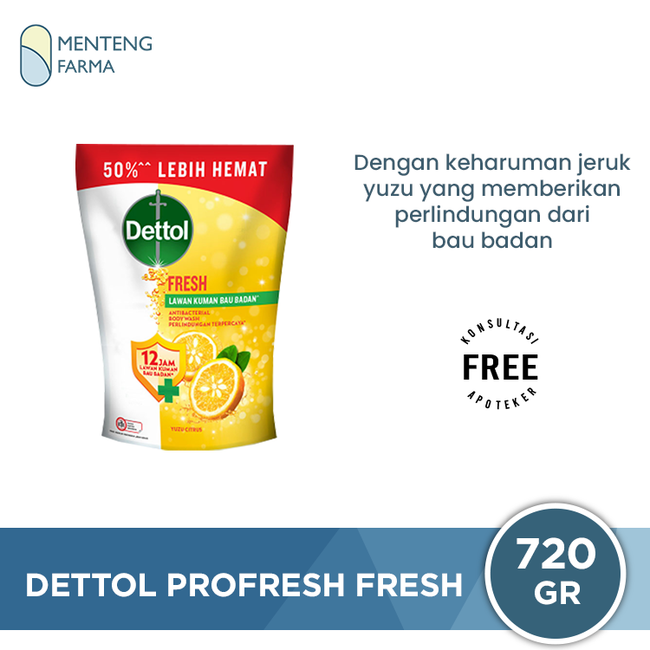 Sabun Mandi Cair Dettol ProFresh Fresh 720 Gram - Lasting Fresh