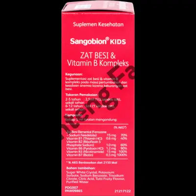 Sangobion Kids Sirup 100 mL - Suplemen Zat Besi & Vitamin B Kompleks Anak