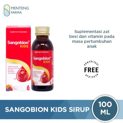 Sangobion Kids Sirup 100 mL - Suplemen Zat Besi & Vitamin B Kompleks Anak