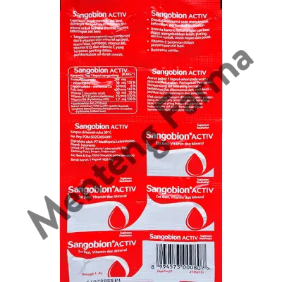 Sangobion Strip 10 Kapsul - Suplemen Penambah Darah dan Zat Besi, Meringankan Gejala Anemia