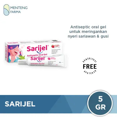 Sarijel 5 Gr - Oral Gel Untuk Nyeri Sariawan & Gusi, Luka Bibir & Dalam Mulut