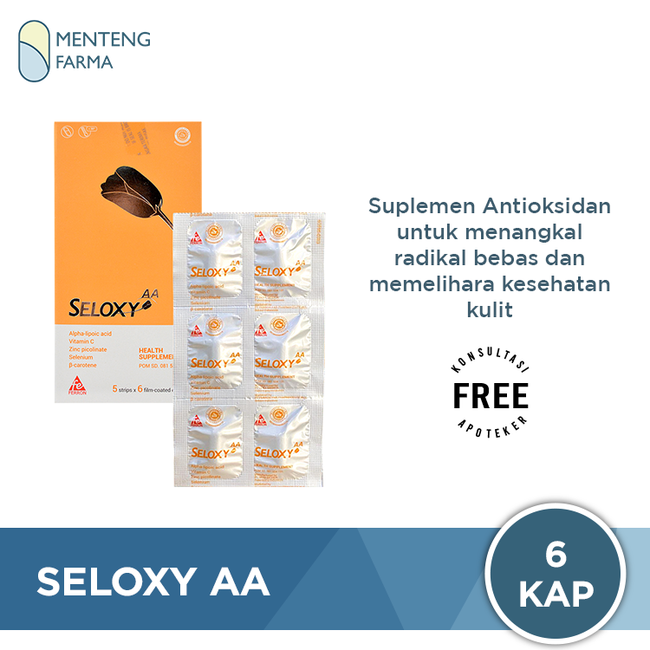 Seloxy AA 6 Kaplet - Suplemen Antioksidan & Kesehatan Kulit - Menteng Farma