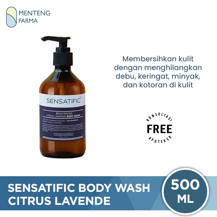 Sensatific Brightening Citrus Lavande Body Wash 500ml - Melembabkan dan Mencerahkan Kulit
