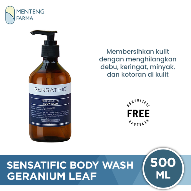 Sensatific Geranium Leaf Body Wash 500ml - Melembabkan dan Antioksidan