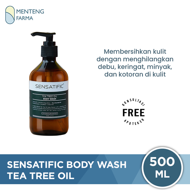 Sensatific Tea Tree Oil Body Wash 500ml - Melembabkan dan Antibakteri