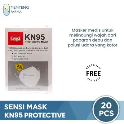 Sensi Mask KN95 Isi 20 Masker - Masker Pelindung 6 Ply Double Filter