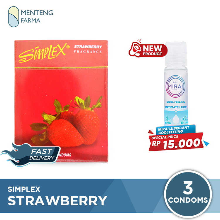 Kondom Simplex Strawberry Fragrance - Isi 3