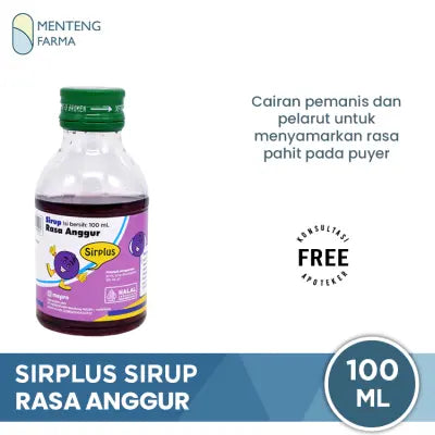 Sirplus Sirup Rasa Anggur 100 ml - Pemanis Obat Anak