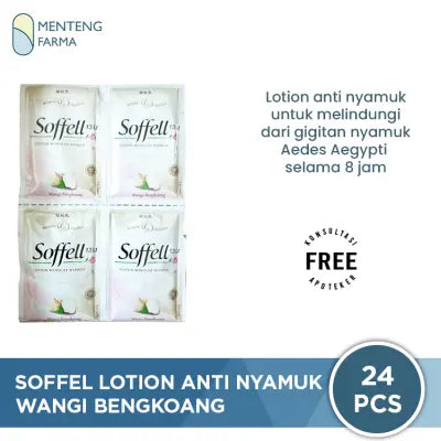Soffell Lotion Wangi Bengkoang Isi 24 Sachet - Lotion Anti Nyamuk