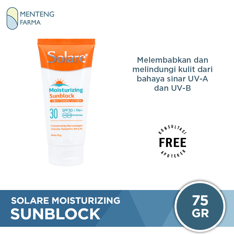 Solare SPF 30 Sunblock - Tabir Surya Melindungi dan Mencerahkan Kulit