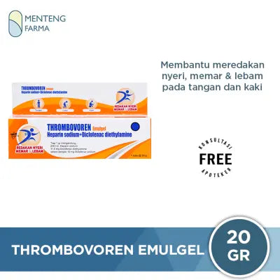 Thrombovoren Emulgel 20 Gram - Redakan Nyeri Memar & Lebam
