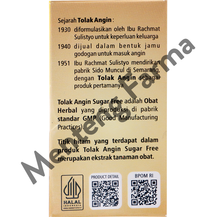 Tolak Angin Bebas Gula - Dus Isi 5 Sachet