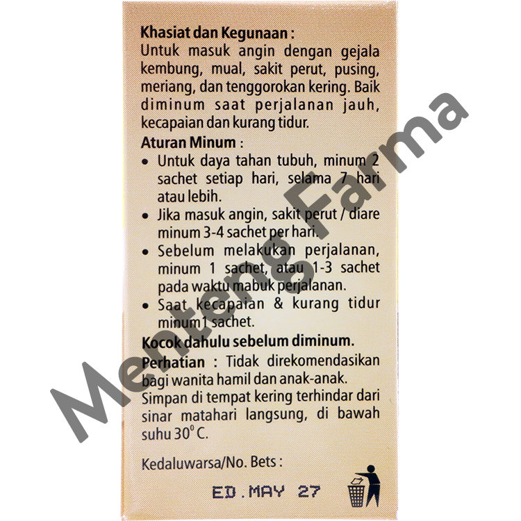 Tolak Angin Bebas Gula - Dus Isi 5 Sachet