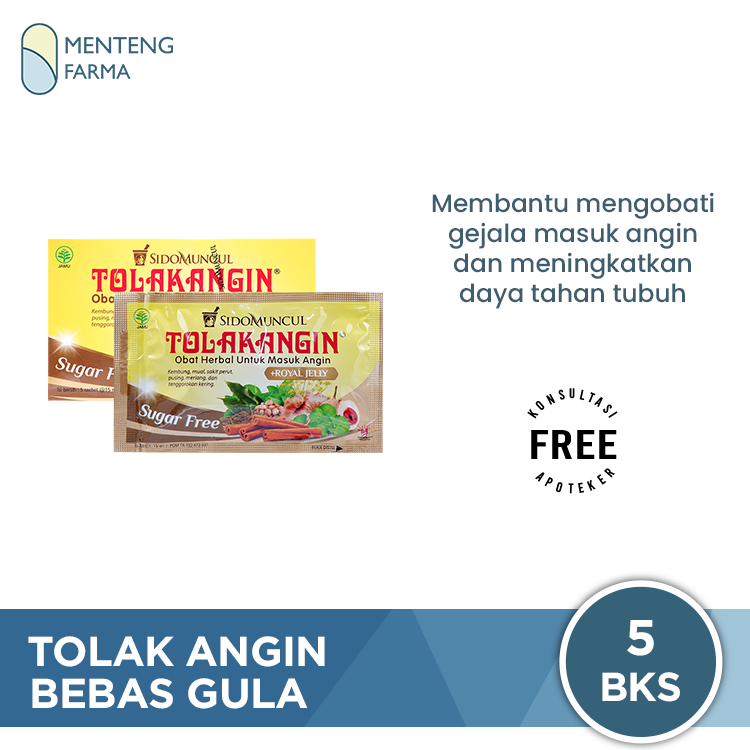 Tolak Angin Bebas Gula - Dus Isi 5 Sachet
