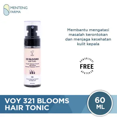 VOY 321 Blooms Hair Tonic 60 mL - Toner Rambut Mengatasi Kerontokan dan Kebotakan