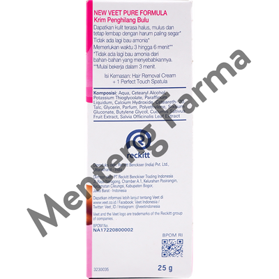 Veet Hair Removal Cream Normal Skin 25 Gr - Perontok Bulu Kulit Normal - Menteng Farma