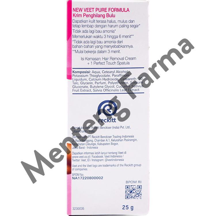 Veet Hair Removal Cream Normal Skin 25 Gr - Perontok Bulu Kulit Normal - Menteng Farma