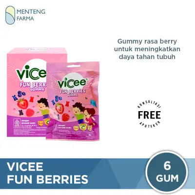 Vicee Fun Berries 1 Sachet isi 6 Gummy - Multivitamin Anak