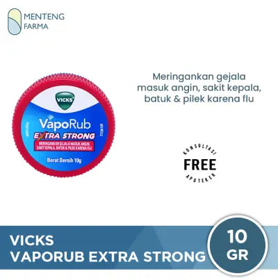 Vicks Vaporub Extra Strong 10 Gram - Meringankan gejala Masuk Angin, Sakit Kepala, Batuk dan Pilek