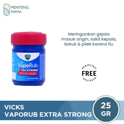 Vicks Vaporub Extra Strong 25 Gram - Meringankan gejala Masuk Angin, Sakit Kepala, Batuk dan Pilek