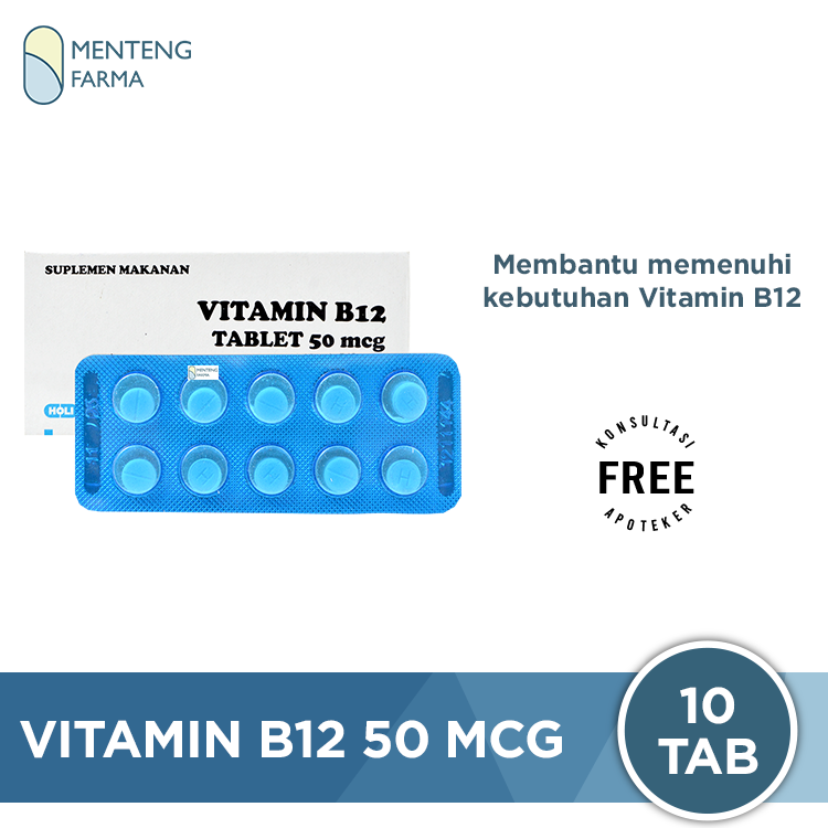 Vitamin B12 50 mcg 10 Tablet - Suplementasi Vitamin B12