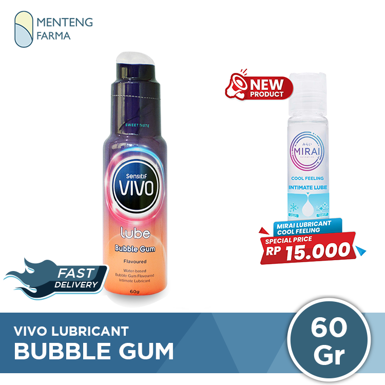 Vivo Bubble Gum Lube 60 Gr - Pelumas Lubrikan Vivo