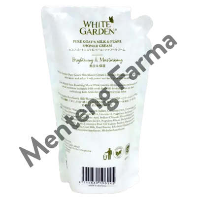 White Garden Shower Cream Refill 800 ml Pure Goat's Milk & Pearl - Melembabkan dan Mencerahkan Kulit