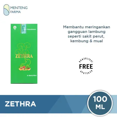 Zethra Sirup 100 ml - Membantu Meredakan Peradangan Lambung