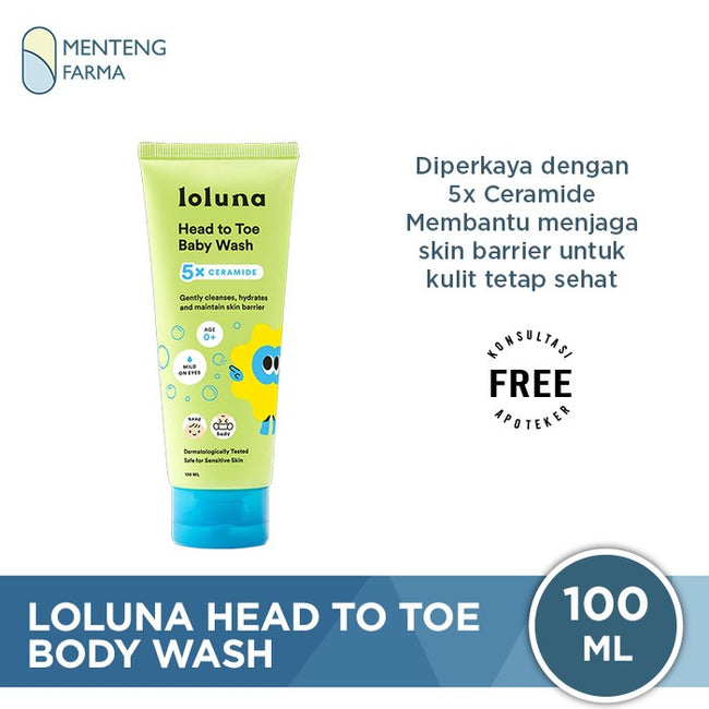 Loluna Head to Toe Baby Wash 100 mL - Sabun Bayi Newborn 5x Ceramide