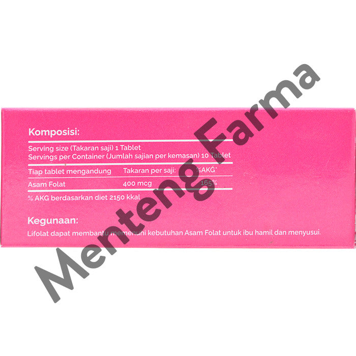 Lifolat 400 mcg 10 Tablet - Suplemen Ibu Hamil dan Menyusui - Menteng Farma