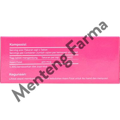 Lifolat 400 mcg 10 Tablet - Suplemen Ibu Hamil dan Menyusui - Menteng Farma