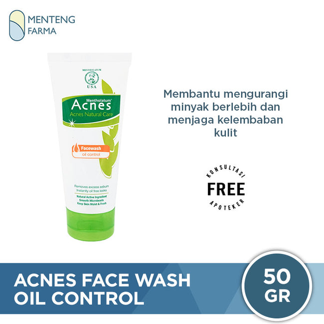 Acnes Natural Care Face Wash Oil Control 50 Gr - Mengontrol Minyak di Wajah