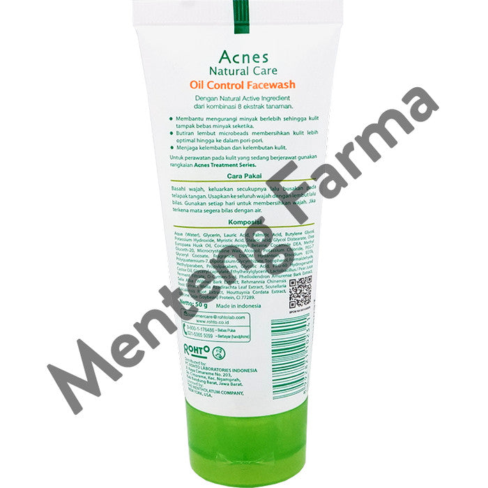 Acnes Natural Care Face Wash Oil Control 50 Gr - Mengontrol Minyak di Wajah