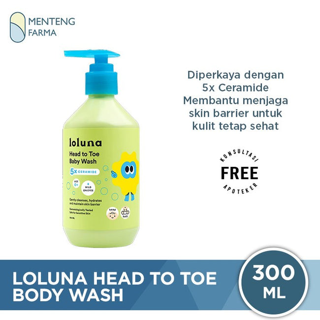 Loluna Head to Toe Baby Wash 300 mL - Sabun Bayi Newborn 5x Ceramide