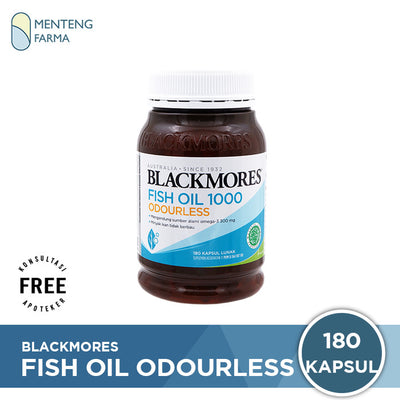 Blackmores Odourless Fish Oil 1000 mg - Isi 180 Kapsul Lunak - Menteng Farma