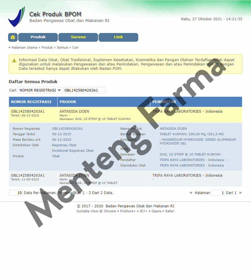 Antasida Doen 200 Mg 10 Tablet - Obat Maag Asam Lambung Nyeri Ulu Hati