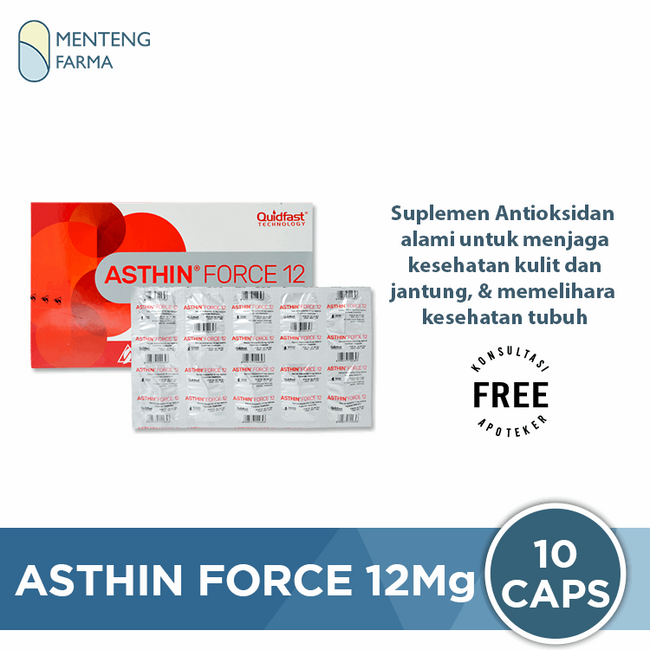 Asthin Force 12 Mg 10 Kapsul - Suplemen Antioksidan Menjaga Kesehatan Tubuh