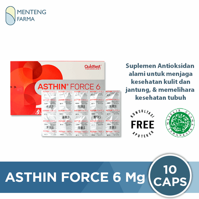 Asthin Force 6 Mg 10 Kapsul - Suplemen Antioksidan Menjaga Kesehatan Tubuh