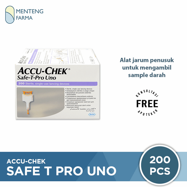 Accu-Chek Safe T Pro Uno 200 Pcs - Jarum Lancet Steril