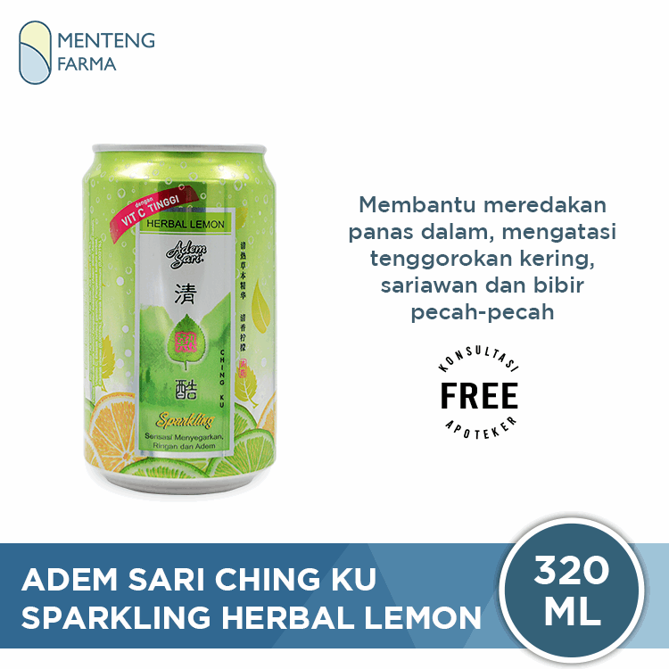 Adem Sari Ching Ku Sparkling Herbal Lemon 320 mL