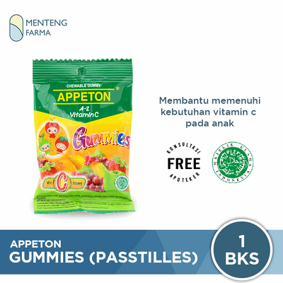 Appeton Gummies (Passtilles) Sachet - Permen Gummy Vitamin C Anak