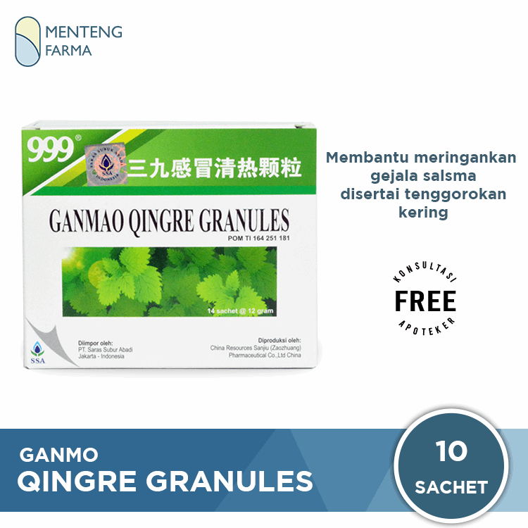 999 Ganmao Qingre Granules - Obat Flu, Pilek, Masuk Angin, Demam