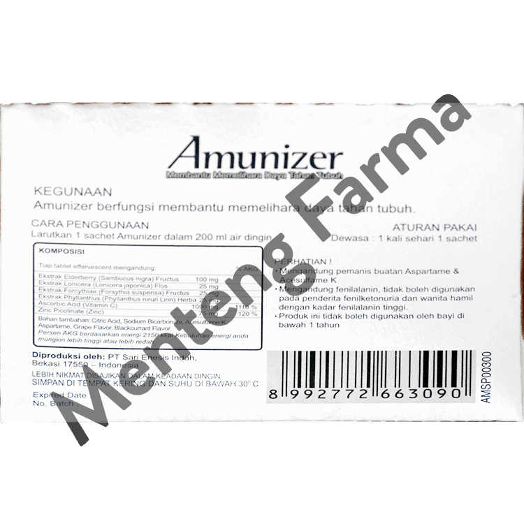 Amunizer Vitamin C 1000 mg Isi 4 Sachet - Menjaga Daya Tahan Tubuh